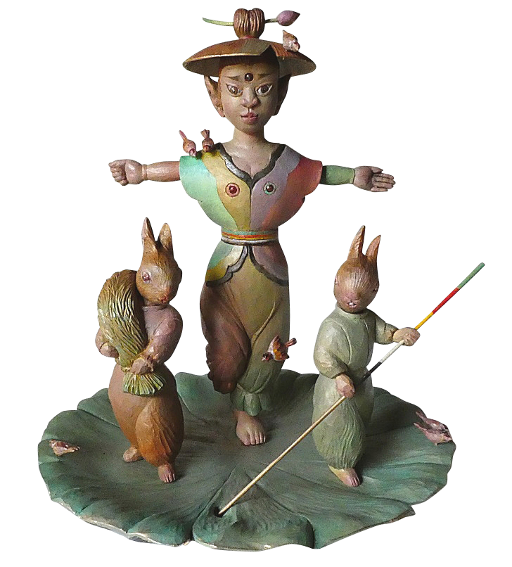 案山子三尊図 – 笑童子（Waradoji）